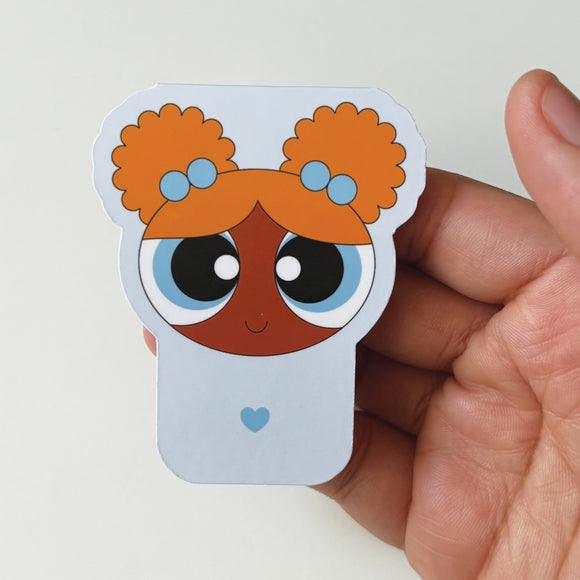 Afro Puff Girl Magnetic Bookmark Blue