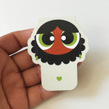 Afro Puff Girl Magnetic Bookmark Green