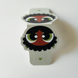 Afro Puff Girl Magnetic Bookmark Green