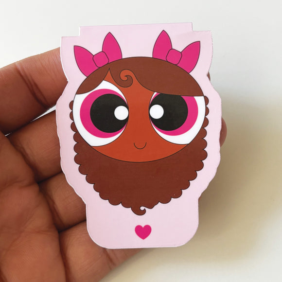 Afro Puff Girl Magnetic Bookmark Pink