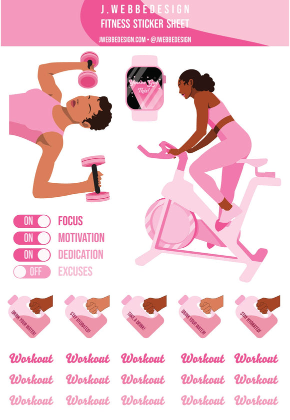Fitness Sticker Sheet